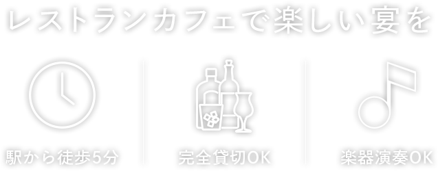 レストランカフェで楽しい宴を